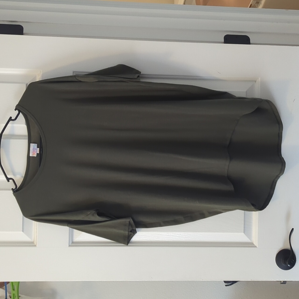 Solid army green XXS LuLaRoe Irma long tunic shirt